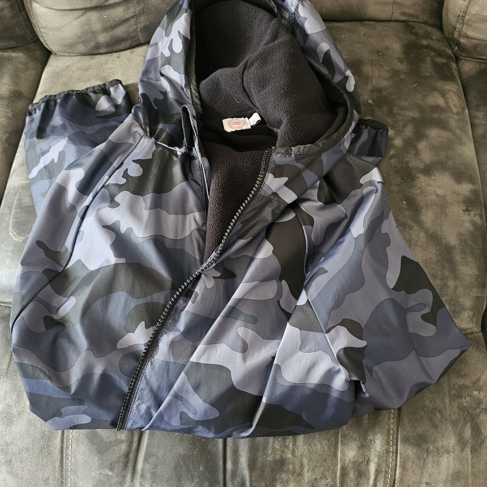 Wonder Nation Blue and Black Camouflage Puffer Jacket